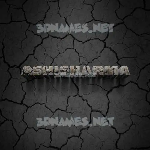 ashisharma in Cracked Stone style - 3D name wallpaper