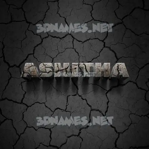 ashitha in Cracked Stone style - 3D name wallpaper