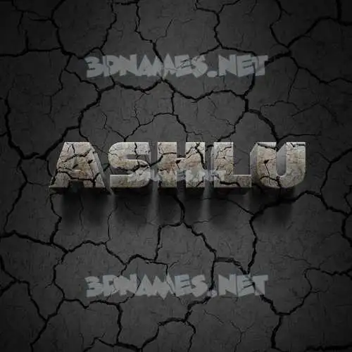 ashlu in Cracked Stone style - 3D name wallpaper