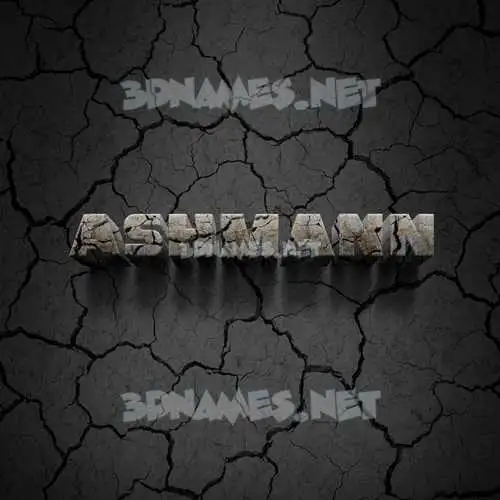 ashmann in Cracked Stone style - 3D name wallpaper