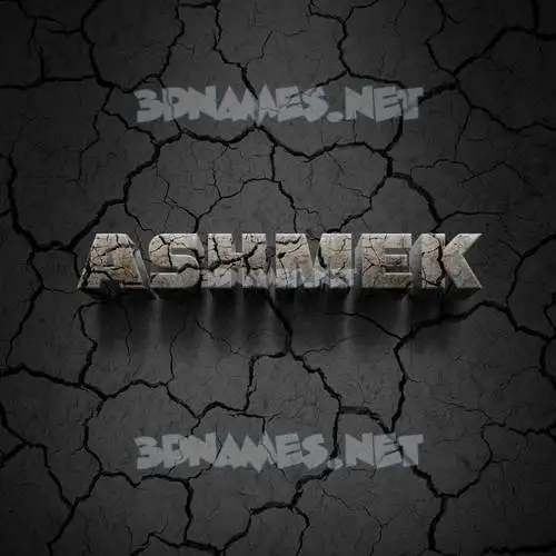 ashmek in Cracked Stone style - 3D name wallpaper