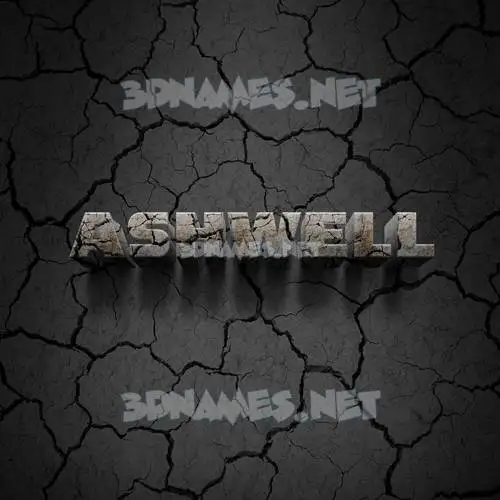 ashwell in Cracked Stone style - 3D name wallpaper