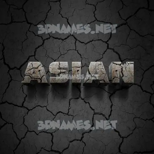 asian in Cracked Stone style - 3D name wallpaper asian in Cracked Stone style - 3D name wallpaper