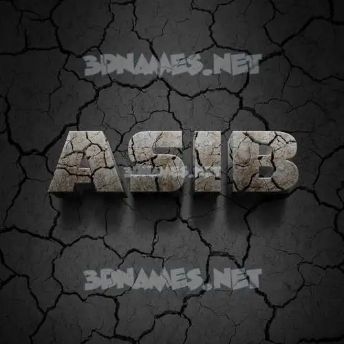 asib in Cracked Stone style - 3D name wallpaper