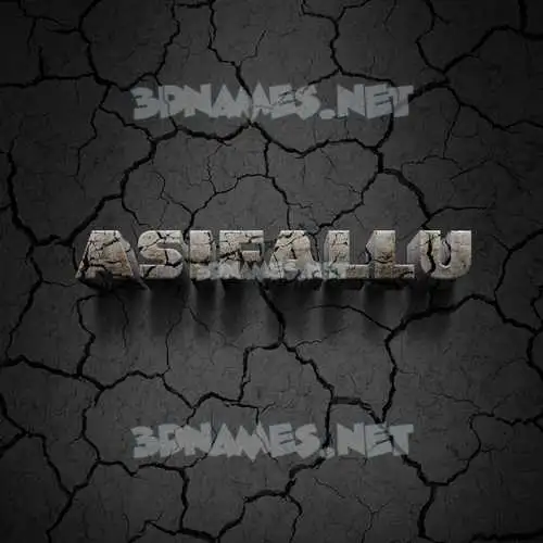 asifallu in Cracked Stone style - 3D name wallpaper