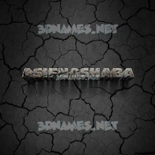 asifnoshaba in Cracked Stone style - 3D name wallpaper