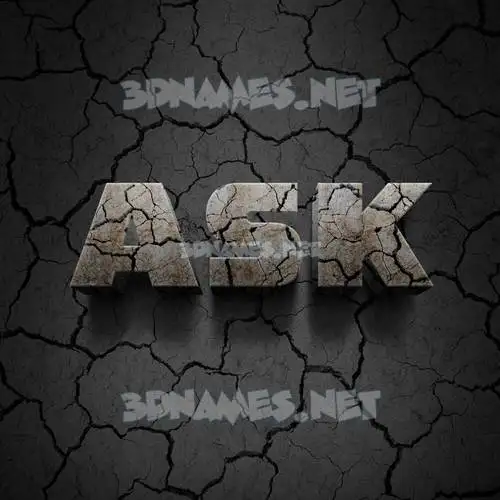 ask in Cracked Stone style - 3D name wallpaper ask in Cracked Stone style - 3D name wallpaper