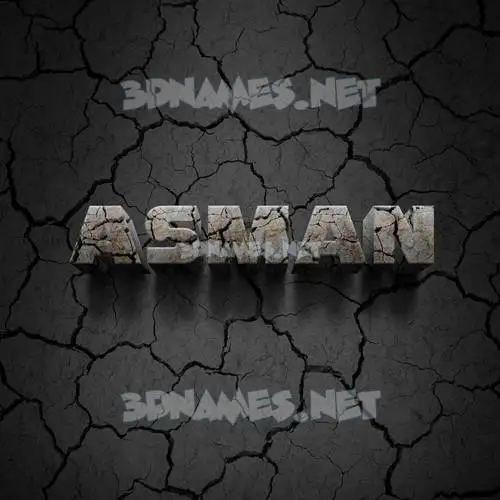 asman in Cracked Stone style - 3D name wallpaper