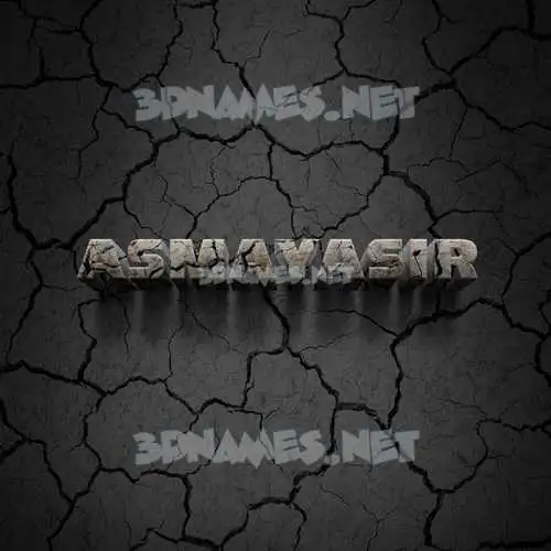 asmayasir in Cracked Stone style - 3D name wallpaper