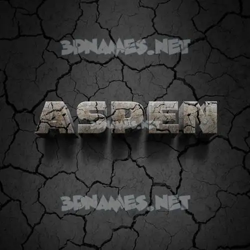 aspen in Cracked Stone style - 3D name wallpaper