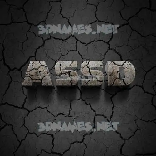 assd in Cracked Stone style - 3D name wallpaper assd in Cracked Stone style - 3D name wallpaper