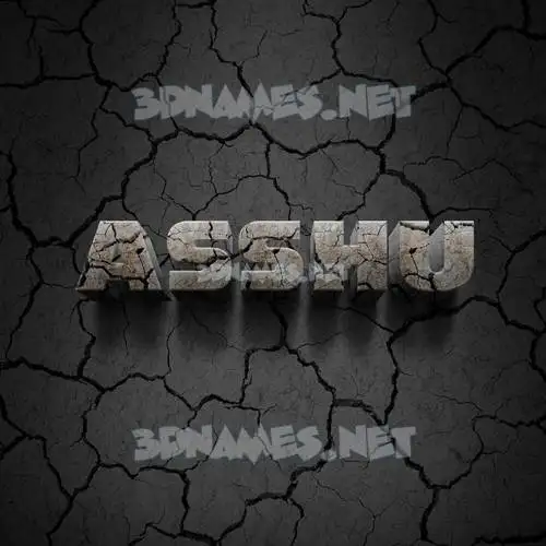 asshu in Cracked Stone style - 3D name wallpaper