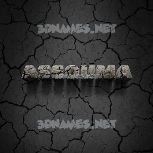 assouma in Cracked Stone style - 3D name wallpaper