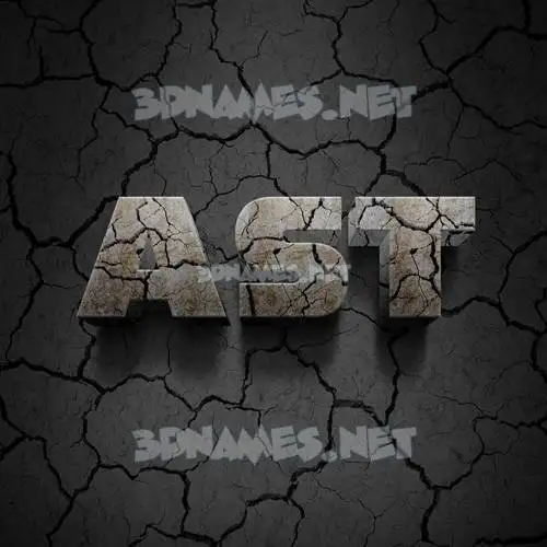 ast in Cracked Stone style - 3D name wallpaper