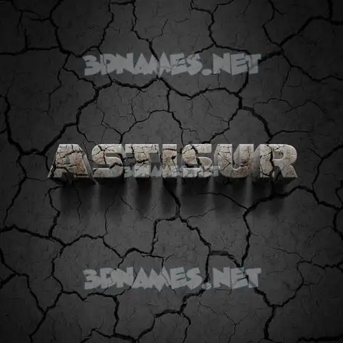 astisur in Cracked Stone style - 3D name wallpaper