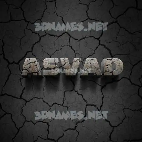 asvad in Cracked Stone style - 3D name wallpaper