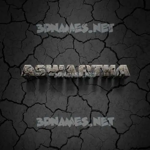 aswartha in Cracked Stone style - 3D name wallpaper