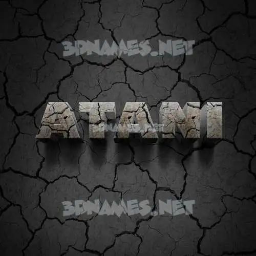 atani in Cracked Stone style - 3D name wallpaper