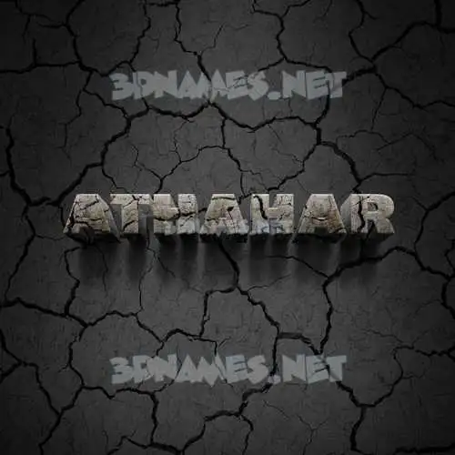 athahar in Cracked Stone style - 3D name wallpaper