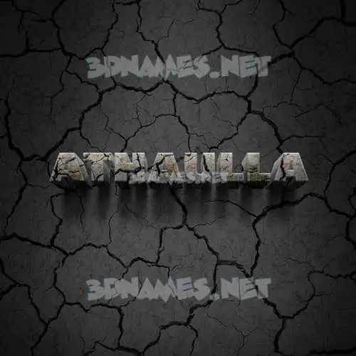 athaulla in Cracked Stone style - 3D name wallpaper