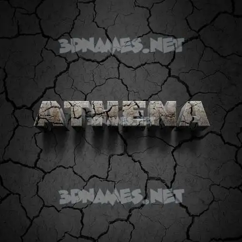 athena in Cracked Stone style - 3D name wallpaper