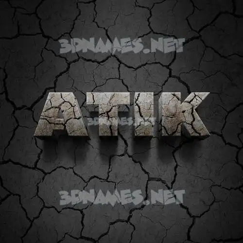 atik in Cracked Stone style - 3D name wallpaper