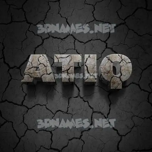 atiq in Cracked Stone style - 3D name wallpaper