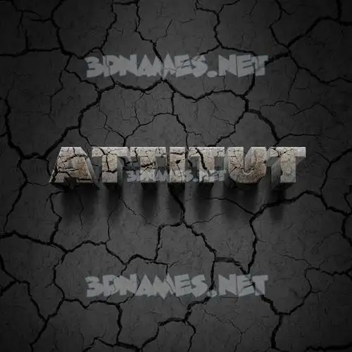 attitut in Cracked Stone style - 3D name wallpaper