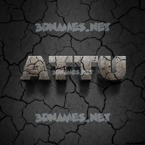 attu in Cracked Stone style - 3D name wallpaper