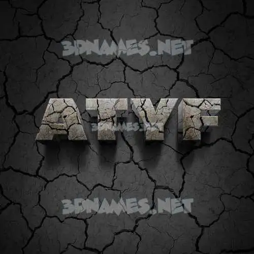 atyf in Cracked Stone style - 3D name wallpaper