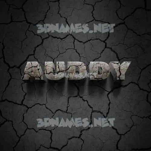 auddy in Cracked Stone style - 3D name wallpaper