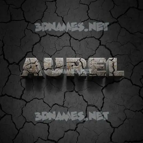 aurel in Cracked Stone style - 3D name wallpaper