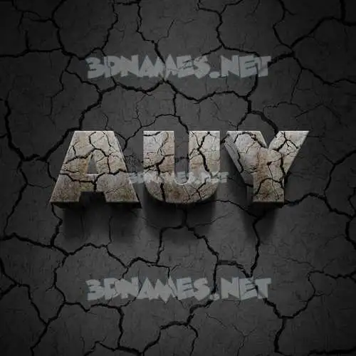 auy in Cracked Stone style - 3D name wallpaper