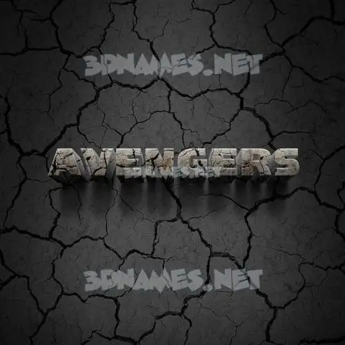 avengers in Cracked Stone style - 3D name wallpaper