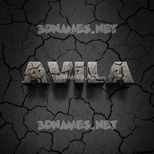 avila in Cracked Stone style - 3D name wallpaper