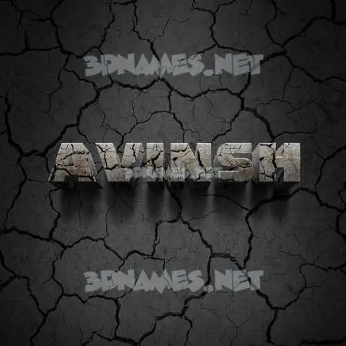 avinsh in Cracked Stone style - 3D name wallpaper
