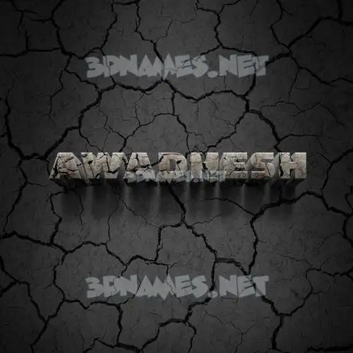 awadhesh in Cracked Stone style - 3D name wallpaper