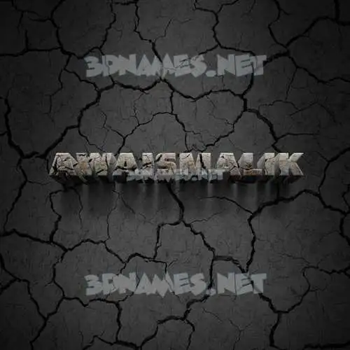 awaismalik in Cracked Stone style - 3D name wallpaper