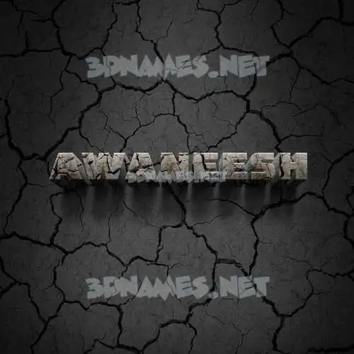 awaneesh in Cracked Stone style - 3D name wallpaper