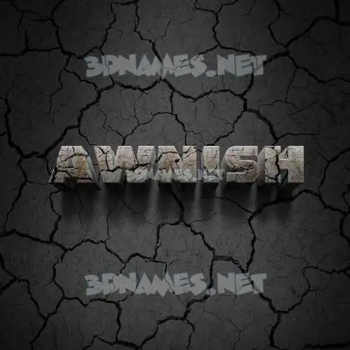 awnish in Cracked Stone style - 3D name wallpaper