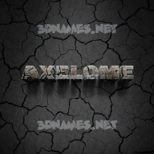 axelome in Cracked Stone style - 3D name wallpaper