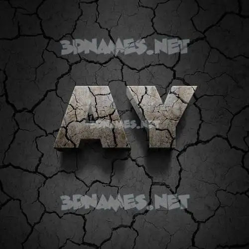 ay in Cracked Stone style - 3D name wallpaper