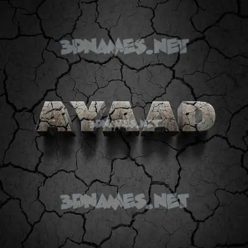 ayaad in Cracked Stone style - 3D name wallpaper