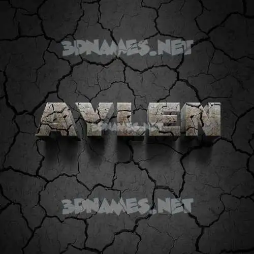 aylen in Cracked Stone style - 3D name wallpaper