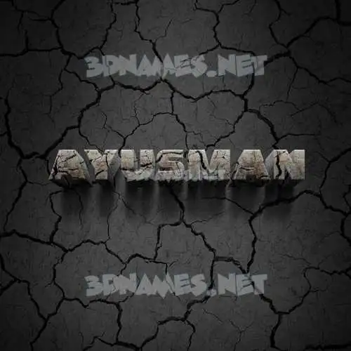 ayusman in Cracked Stone style - 3D name wallpaper