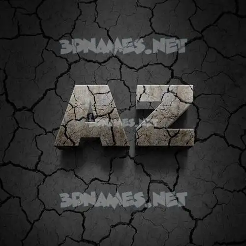 az in Cracked Stone style - 3D name wallpaper