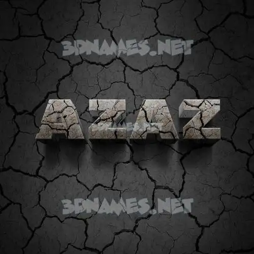 azaz in Cracked Stone style - 3D name wallpaper