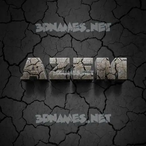 azem in Cracked Stone style - 3D name wallpaper