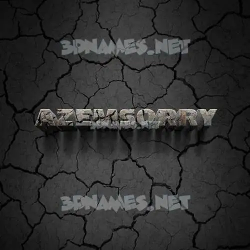 azemsorry in Cracked Stone style - 3D name wallpaper azemsorry in Cracked Stone style - 3D name wallpaper