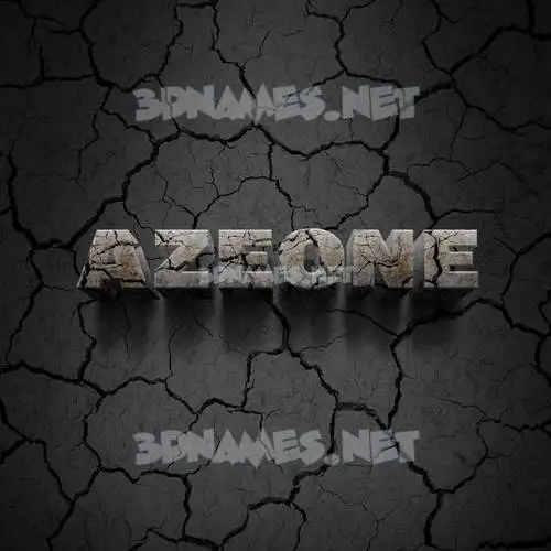 azeone in Cracked Stone style - 3D name wallpaper